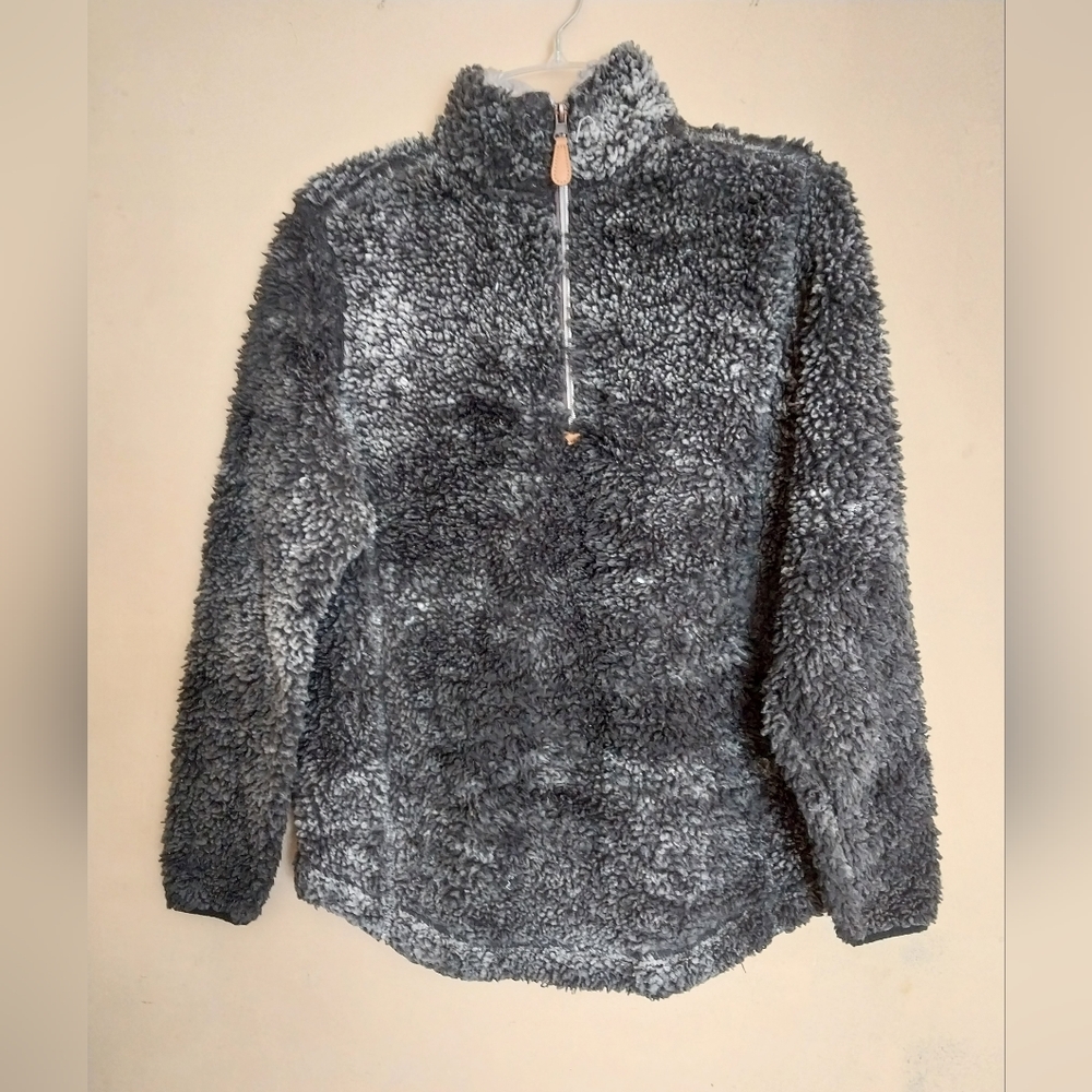 Simply Southern Gray Sherpa Pullover•Small